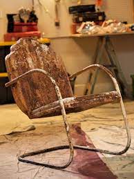 Use a wire brush to get any rust spots off. How To Paint An Outdoor Metal Chair How Tos Diy