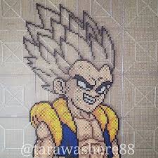 gotenks perlerbeads perler hama hamabeads fusebeads beadart kandi rave plur sprites pixelart fanart dbz vault boy character fictional characters