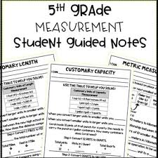 5th Grade Measurement Conversion 5 Md A 1 Student Guided Notes