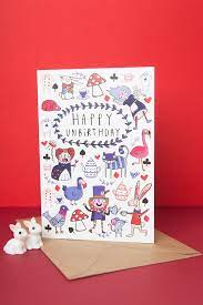 Happy Unbirthday A6 Card Alice Nel Paese Delle Meraviglie Etsy Idee Per Biglietti Di Compleanno Biglietti Di Buon Compleanno Biglietti Auguri Fai Da Te Compleanno