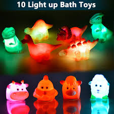 Watering toddler plastic baby bath toy watering can shower toy watering pot. Buy 17 Packs Light Up Baby Bath Toys For Toddlers 1 3 Flashing Color Changing Light In Water Baby Bathtub Rubber Dinosaurs Toys For 1 2 3 4 5 Boy Girls For Bathroom Water Tub