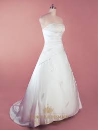 White satin simple plain wedding dresses to choose from. Simple White Satin Wedding Dress A Line Strapless Wedding Gowns Fancy Bridesmaid Dresses