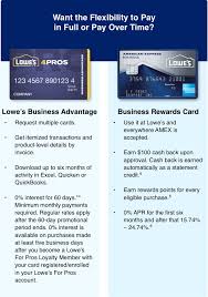 For example, if a cardholder purchases a light fixture for $100, the actual charge would only amount to $95, reflecting the 5% savings. Lowe S Business Credit Cards