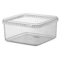 Plastic Hard Square Container 2500ml, 5pcs