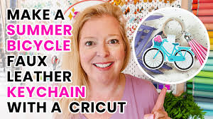 Make a Summer Bicycle Faux Leather Keychain with a Cricut