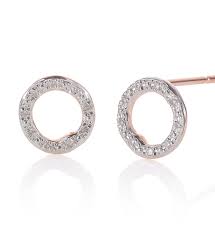 For the best selection of rose gold earrings. Riva Diamond Circle Stud Earrings In 18ct Rose Gold Vermeil On Sterling Silver With Diamond Jewellery By Monica Vinader