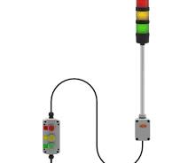 LED Tower Light Station - 3 / Push Button Switch / Red Light Flashes / Buzzes When Light is Red