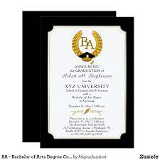 Ba Bachelor Of Arts Degree College Graduation Invitation Zazzle Com College Graduation Party Invitations Graduation Invitations Graduation Invitations College