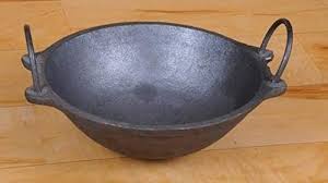 Siva Naturals Cast Iron Kadai 1 2kg 7 Inch Black Iron Cast Iron It Cast