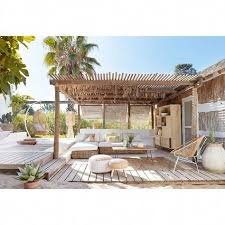 3 Seater Garden Bench In Rattan With Ecru Cushions Maisons Du Monde Pergolamanagement Garden Sofa Outdoor Rooms Terrace Design