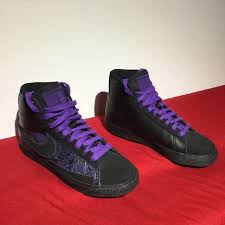 Black And Purple Nike Shoes Nike Blazer Mid Black Purple W5 5 Eu36 M4 Nike Blazer New Nike Shoes Nike