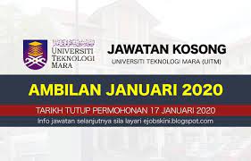 Iklan jawatan kosong di bawah kuasa melantik suruhanjaya perkhidmatan awam malaysia (spa). Jawatan Kosong Terkini Uitm Tarikh Tutup 17 Januari 2020