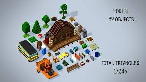 Simple Voxel Low Poly Models Pack 3d Exterior Unity Asset Store Minecraft Banner Designs Banner Design Minecraft Banners