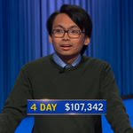 Jeopardy! champion Harrison Whitaker's 4 DAY cash winnings total is a  little higher than @gpaolopasco's by $9,258. #Jeopardy!