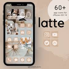 Latte Minimal App Icons For Iphone Ios 14 60 Icon Pack Etsy App Icon Iphone Layout Iphone