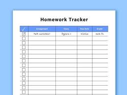 Homework Tracker Printable Instant Downland Us Letter Size Etsy Homework Tracker Homework Grade Tracker