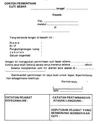 Contoh Formulir Permintaan Cuti Besar Tanda Tanggal