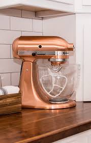 Kitchenaid 5 Quart Artisan Custom Metallic Series Tilt Head Stand Mixer Satin Copper Copper Kitchen Aid Copper Kitchen Accessories Rose Gold Kitchen