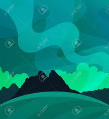 Green northern lights, aurora borealis. Aurora Borealis Vector Landscape In Vector Nature Wallpaper With Northern Lights At Night Illustration Of Scandinavian Polar Nature Royalty Free Cliparts Vectors And Stock Illustration Image 113567119