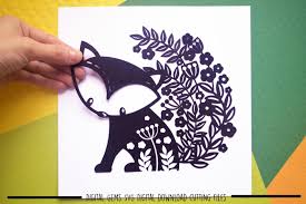 Download Fox Paper Cut Svg Dxf Eps Files By Digital Gems Thehungryjpeg Com