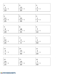 Convert Fraction To Percent Interactive Worksheet In 2020 Converting Fractions Fractions School Subjects