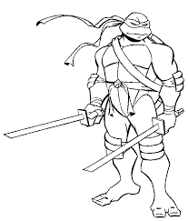 Leonardo (leo), wears a blue mask and uses two katana. Drawings Ninja Turtles Superheroes Printable Coloring Pages