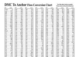 dmc to anchor conversion chart cross stitch thread