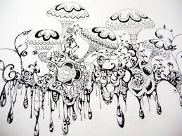 Black And White Mushroom Noah S Art Gallery Black White Mushroom Art Mushroom Art Mushroom Drawing Tangle Art