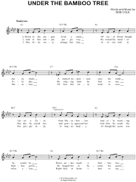 This song was a popular favorite for generations, even though the lyric (authored by african americans) would be found terribly offensive by many people today. Bob Cole Under The Bamboo Tree Sheet Music Leadsheet In Ab Major Download Print Sku Mn0085257