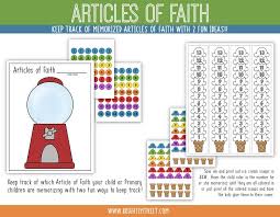 Articles Of Faith Charts Activity Days Crafts For Kids