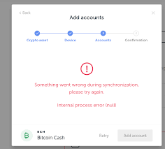 I outline below the steps i took; Can T Add Btc Bch Dash Something Wen T Wrong During Synchronization Issue 950 Ledgerhq Ledger Live Desktop Github
