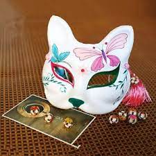 japanese cosplay masquerade hand painted paper animal fox mask paper animals mask party fox mask
