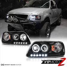 Black Dual Led Halo Ring Projector Lamp Headlight For 97 03 Ford F150 Expedition Ebay Ford F150 F150 Ford F150 Accessories
