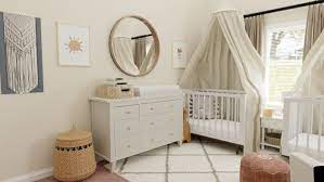 Mix pieces from different periods and cultures in a unique way that reflects you. Airy Mid Century Bohemian Gender Neutral Nursery With Transitional Design By Spacejoy