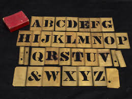 Fonts from arial to script. Adjustable Brass Letter Stencils Full Set 1 1 2 Antique Font Ebay