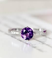 Classic Simple Amethyst Promise Ring For Her Purple Engagement Rings Amethyst Ring Engagement Rings Jewelry Simple