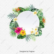 Vector Wreath Element Tropical Flower Leaves Trim Tabs Png Transparent Clipart Image And Psd File For Free Download Tropical Wreath Tropical Flowers Flower Backgrounds