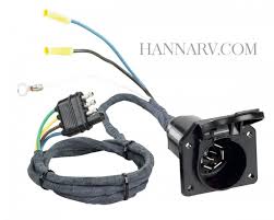 The towsmart electrical adapter is the quickest and easiest way to make electrical connections when hauling a trailer that has a different wiring configuration than the vehicle. Hopkins 47205 4 Wire Flat To 7 Way Round Rv Blade Plug Adapter Mfg 47205 28846 Hanna Trailer Supply