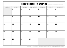 Calendar malaysia 2018 includes two types of calendars namely a universal monthly calendar and a chinese lunar calendar which is combined with an indian lunisolar and a muslim lunar calendar. October 2018 Calendar Word Printable Year Calendar