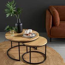 lot de 2 tables basses gigognes en chene vova table basse gigogne table basse table basse chene