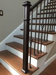 Custom Interior Railing Handmade Spindles Newel Posts With Hidden Hardware Powder Coated Oil Ru Interior Railings Home Stairs Design Stair Railing Design