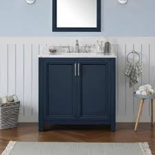 Get 5% in rewards with club o! Home Decorators Collection Sandon 36 In W X 22 In D Bath Vanity In Midnight Blue With Marble Vanity Top In Carrara White With White Basin Sandon 36mb The Home Depot
