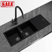 Check spelling or type a new query. Double Bowls Drainboard Black Granite Quartz Stone Kitchen Sink Top And Undermount 1160x500x200mm Mywashroom Automatic Hand Dryer Sydney Hand Dryers Australia