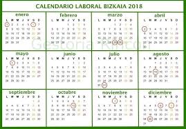 Imprime o descarga este calendario año 2021 en formato pdf, jpg o excel haciendo click en los siguientes botones. Calendario Laboral Bizkaia 2018 Gestoria Rincon