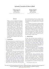 It's hilarity that makes characters in funny books more likeable too. Pdf Automatic Generation Of Jokes In Hindi