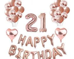 Rose Gold Glitter Rose Gold 21st Birthday Cake Rose Gold Happy Birthday Decoration Rose Gold 21st Birthday Etsy 21st Birthday Balloons Birthday Balloon Decorations Birthday Balloons