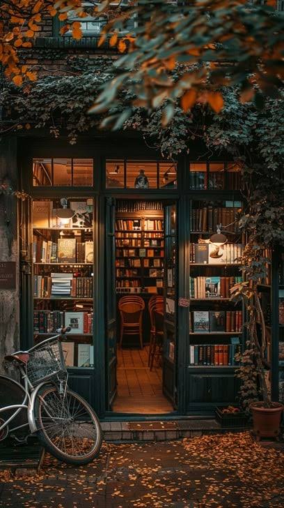 Download Cozy Bookstore Corner Image - Bookstore, Autumn, Cozy | StockCake