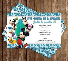 Novel Concept Designs Mickey Mouse Pool Party Invitation