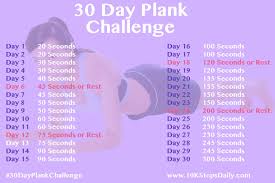 30 Day Plank Challenge 10 000 Steps Daily