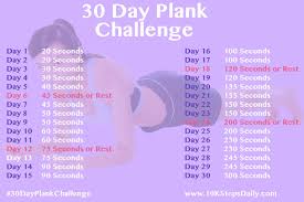 30 day plank challenge 10 000 steps daily